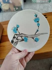 Red Wing Pottery Driftwood 6 1/2 inch plate Blue Flowers