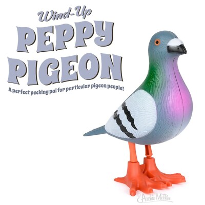 HUGE WIND-UP PEPPY PIGEON - 5'' Tall - Novelty Fun Gag Gift