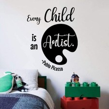 Every Child Artist Picasso Quote Vinyl Wall Art Sticker for Home Room Decals