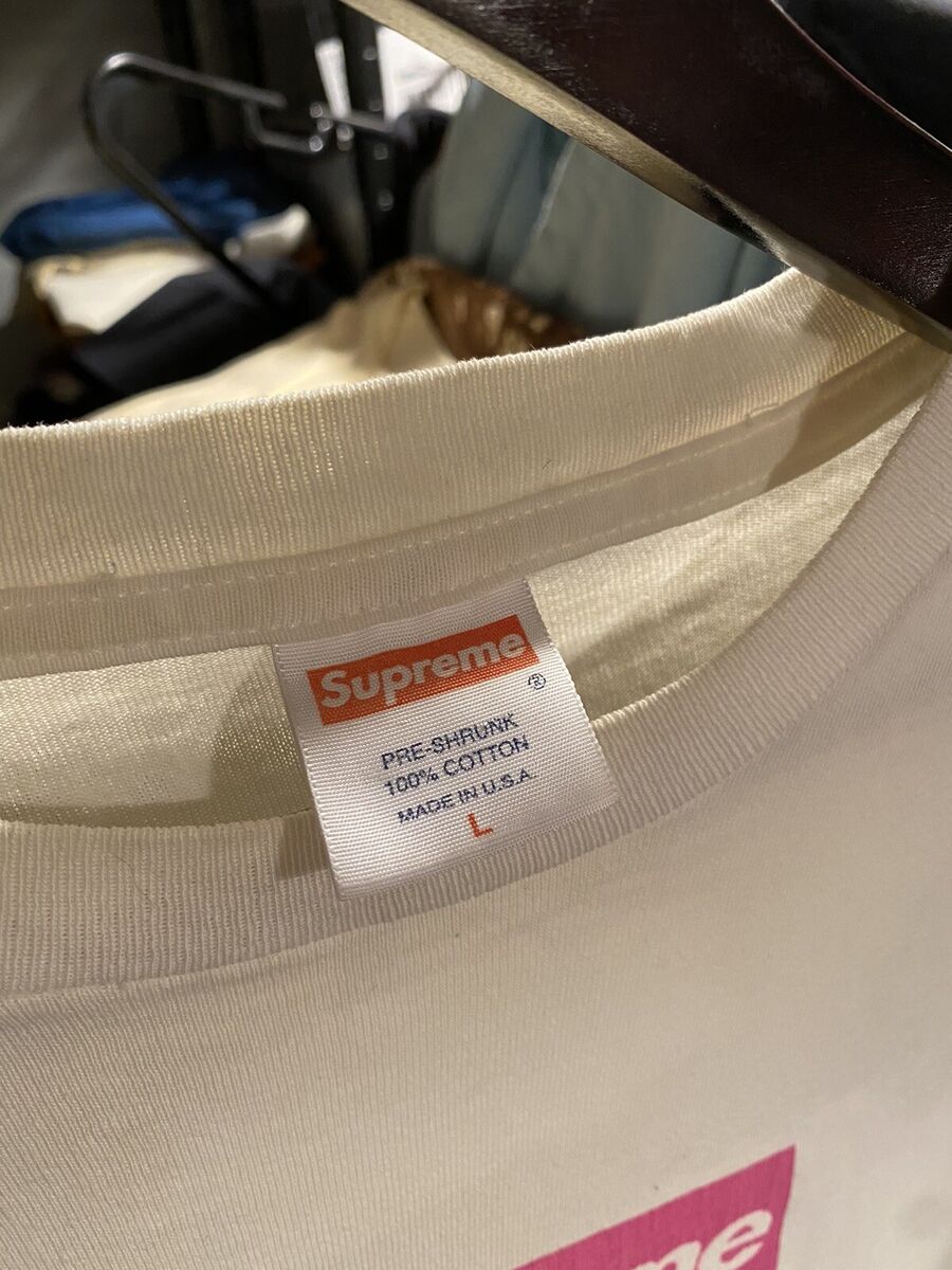 supreme pink on white box logo tee RARE size large vnds | eBay supreme pink on white box logo tee RARE size large vnds | eBay