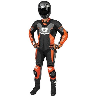Cortech Revo Sport Air 1-Piece Leather Suit, Black/Red/Grey - All Sizes
