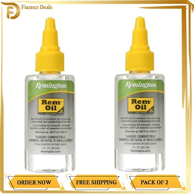 Rem Oil with Teflon Gun Lubricant Remington Bottle 1 Oz - 2 Bottles