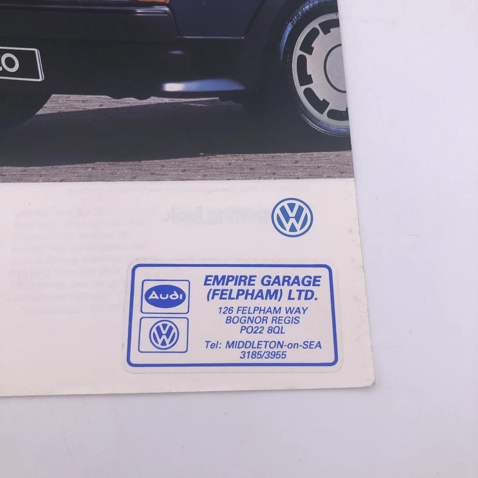 Volkswagen Scirocco Mk2 1986-87 UK Market Sales Brochure 16v GTX GT Jan 1987 - Image 2 of 4