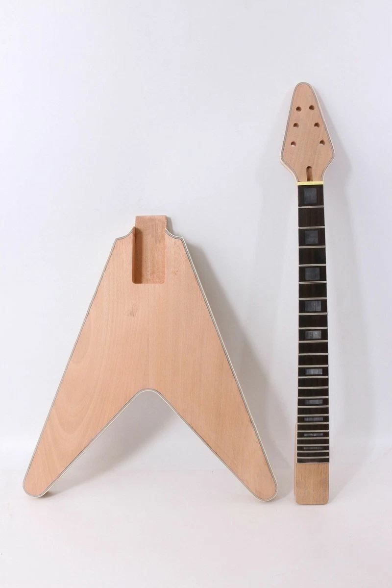 1set Guitar Kit Mahogany Guitar Neck Body Binding Electric Guitar