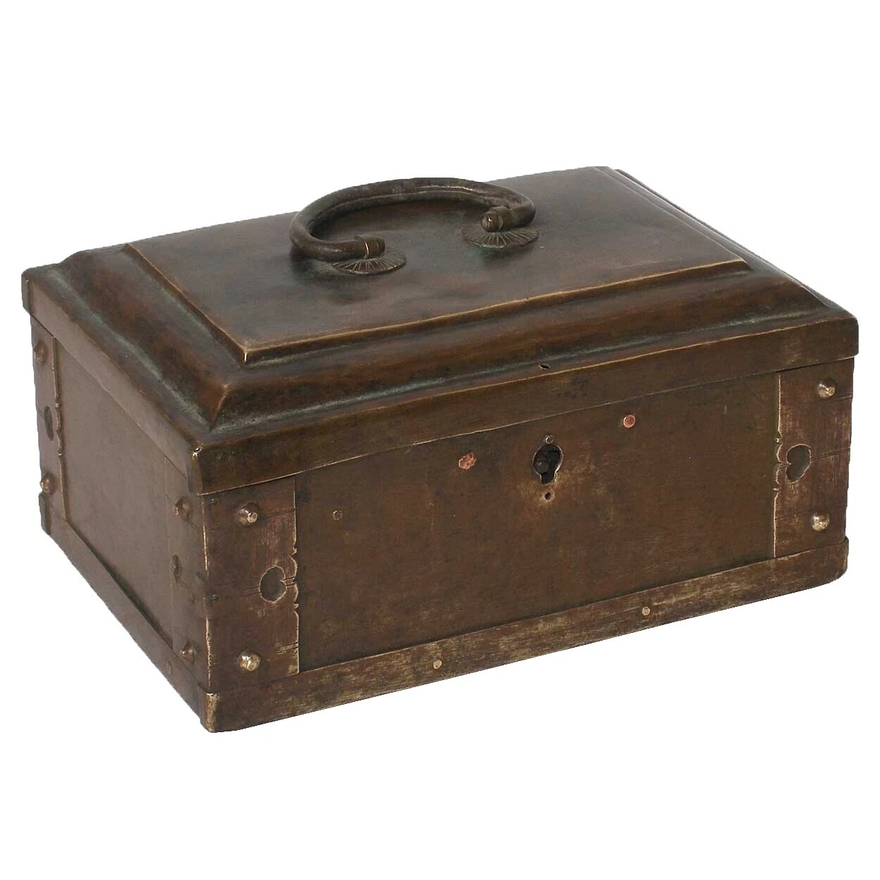 Caja marrón antiguo original de antigüedades de Asia