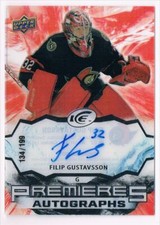 2021-22 UPPER DECK ICE PREMIERES AUTOGRAPHS RED FILIP GUSTAVSSON AUTO 134/199
