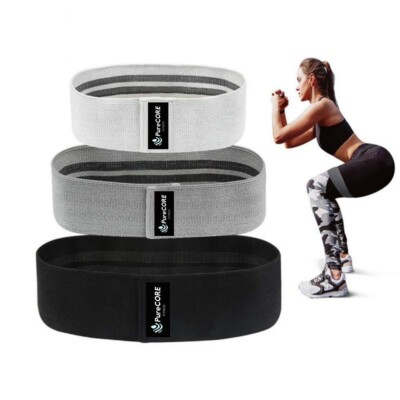 Stoff Widerstandsbänder 3er SET Po Bauch Beine Gesäß Yoga Pilates 