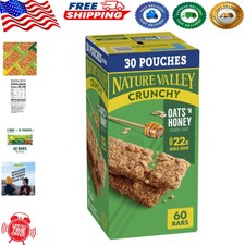 Crunchy Oats 'n Honey Granola Bars - 60 Bars, 44.7 OZ - Perfect for Snacking