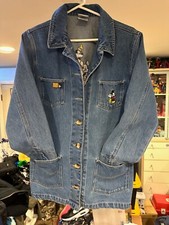 Vintage Disney Store Women Jacket Medium Denim Good Old Gang Embroidered Y2k