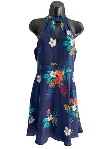 Express Dress Womens Red Orange Floral Lined Belted Party Cocktail, 2 Sm  #556 | eBay