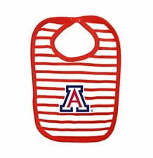 Two Feet Ahead NCAA Arizona Wildcats Infant Stripe Knit Bib, One Size, Red/White