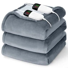 Heated Electric Blanket Queen Size - 84" x 90" Heating Blanket with Dual Control