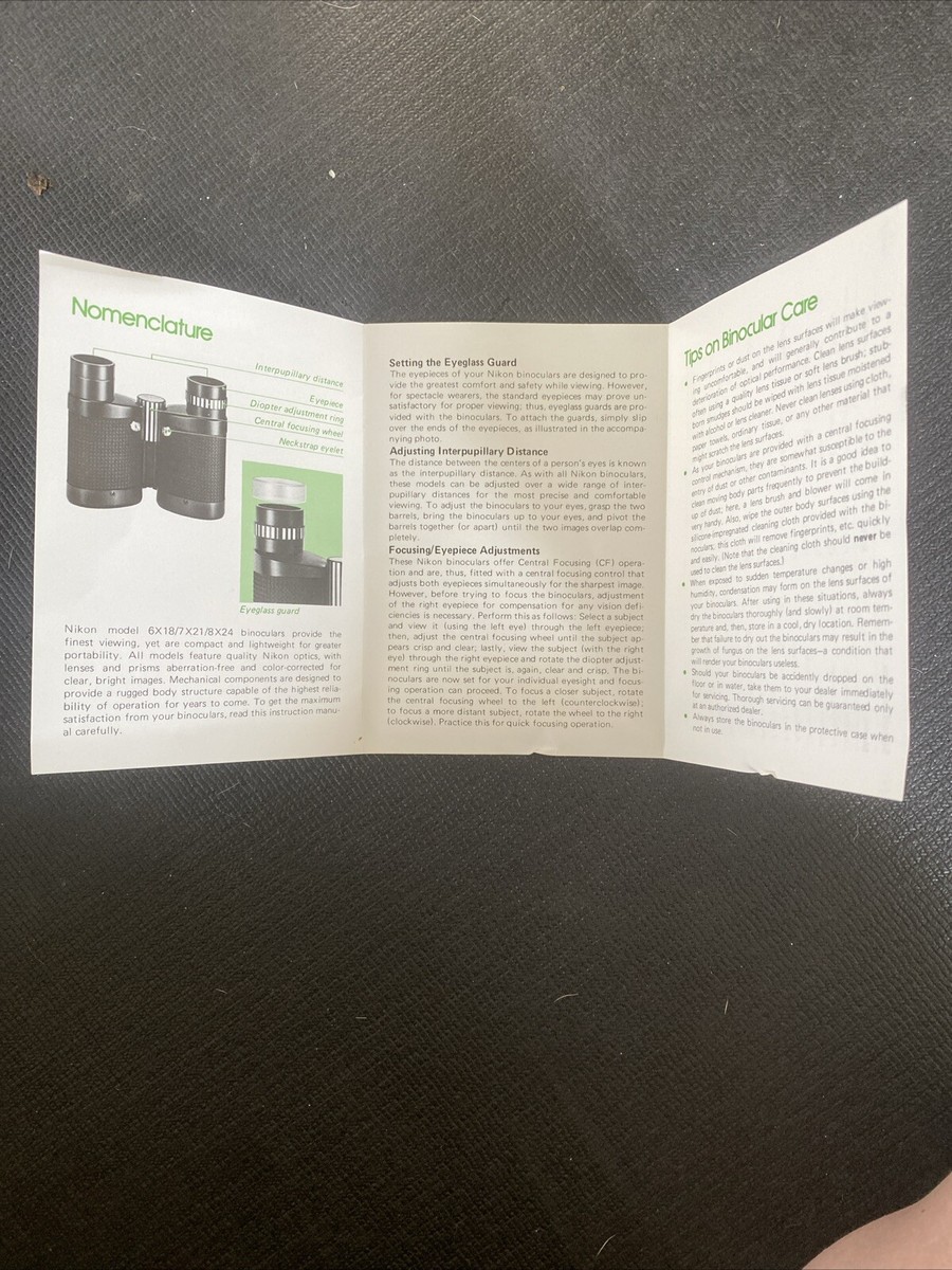 Vintage Nikon Look Binoculars 8x24 7° W/ Case & Box Japan W