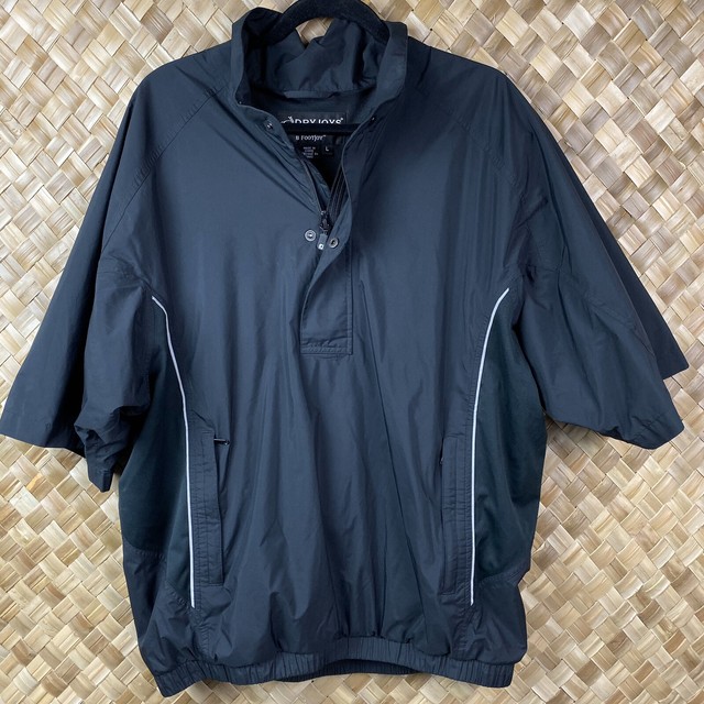 DryJoys By FootJoy FJ Mens Large Black Waterproof 1/4 Zip Golf Pullover