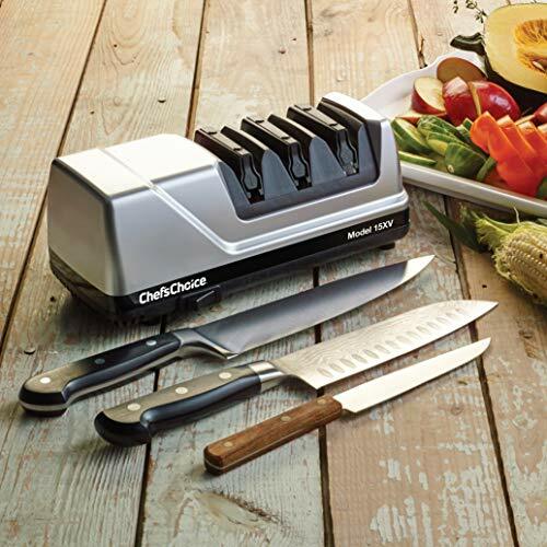 Chef'sChoice Electric Knife Sharpener Serrated 15 Trizor 3 Stage Gray 0101500
