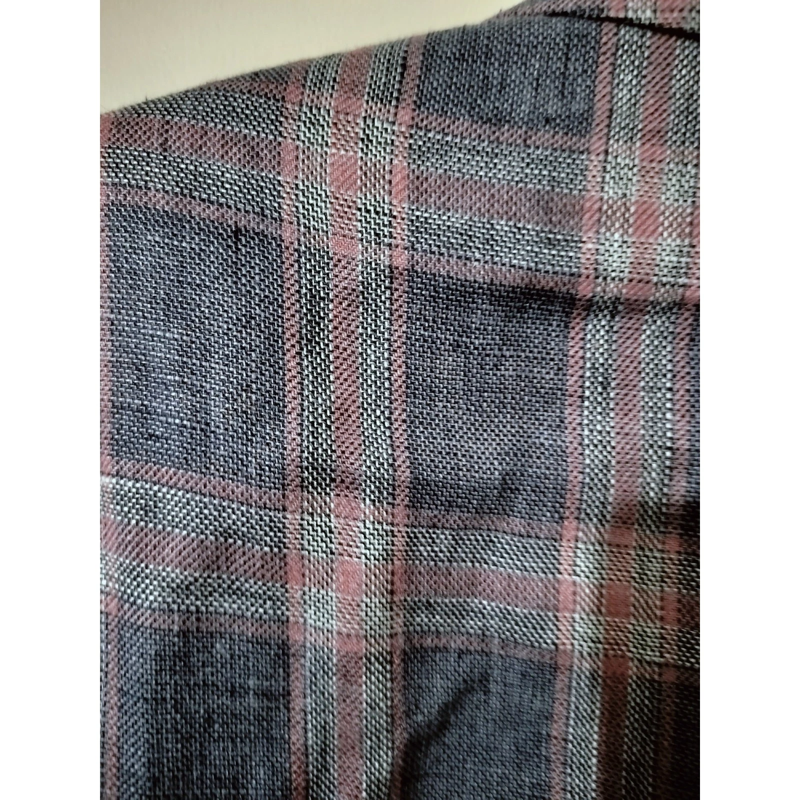 M1250) Tommy Hilfiger Men Blue Plaid Linen Two Button Sports Jacket Size 36S image 8