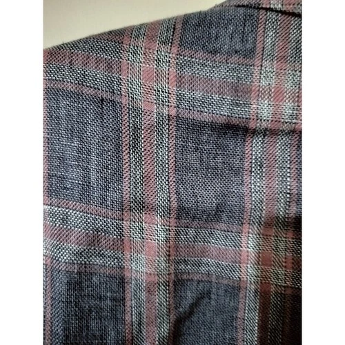 M1250) Tommy Hilfiger Men Blue Plaid Linen Two Button Sports Jacket Size 36S image 8