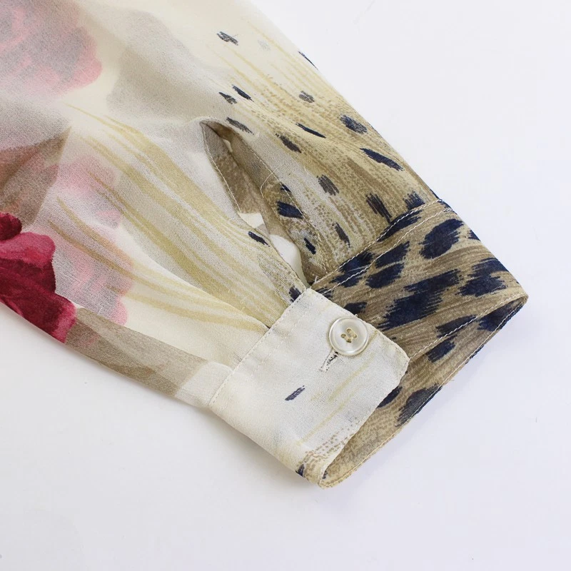 Vintage Venezia Vitale Estampado Rosa y Cheeta Transparente Abotonado Para Mujer Talla 26W Foto 3 de 4