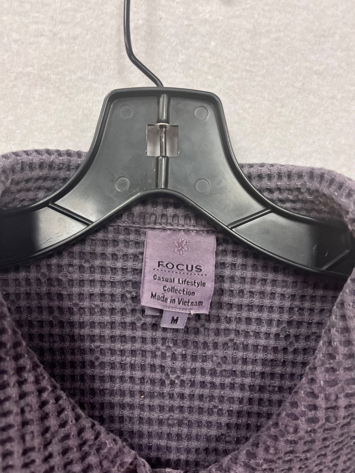 Focus Medium Waffle Knit Button-Up Jacket Purple … - image 3