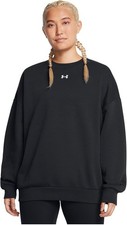 NEW Women's Under Armour Rival Fleece Oversized Sweatshirt Black Size Large