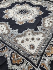 VTG Liberty Of London SILK Scarf PAISLEY Black Tan White