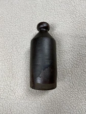 Vintage Country Primitive Unmarked Stoneware Blob Top Beer Soda Bottle 9" Tall