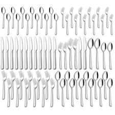 60 Piece Silverware Set For 12, Stainless Steel Flatware/Tableware Set Includ...