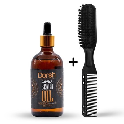 Bartöl 100ml XXL + Bartkamm | mit Arganöl, Vitamin E & Mandelöl   Bartwachstum