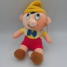 VINTAGE 1980s WALT DISNEY PRODUCTIONS PINOCCHIO PLUSH DOLL TOY 7" With Tag