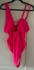 One Shoulder Multi Strap Cerise Pink Swimsuit Size 16