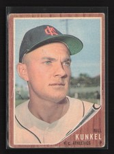 1962 Topps #147a Bill Kunkel Kansas City Athletics Portrait Variation VG