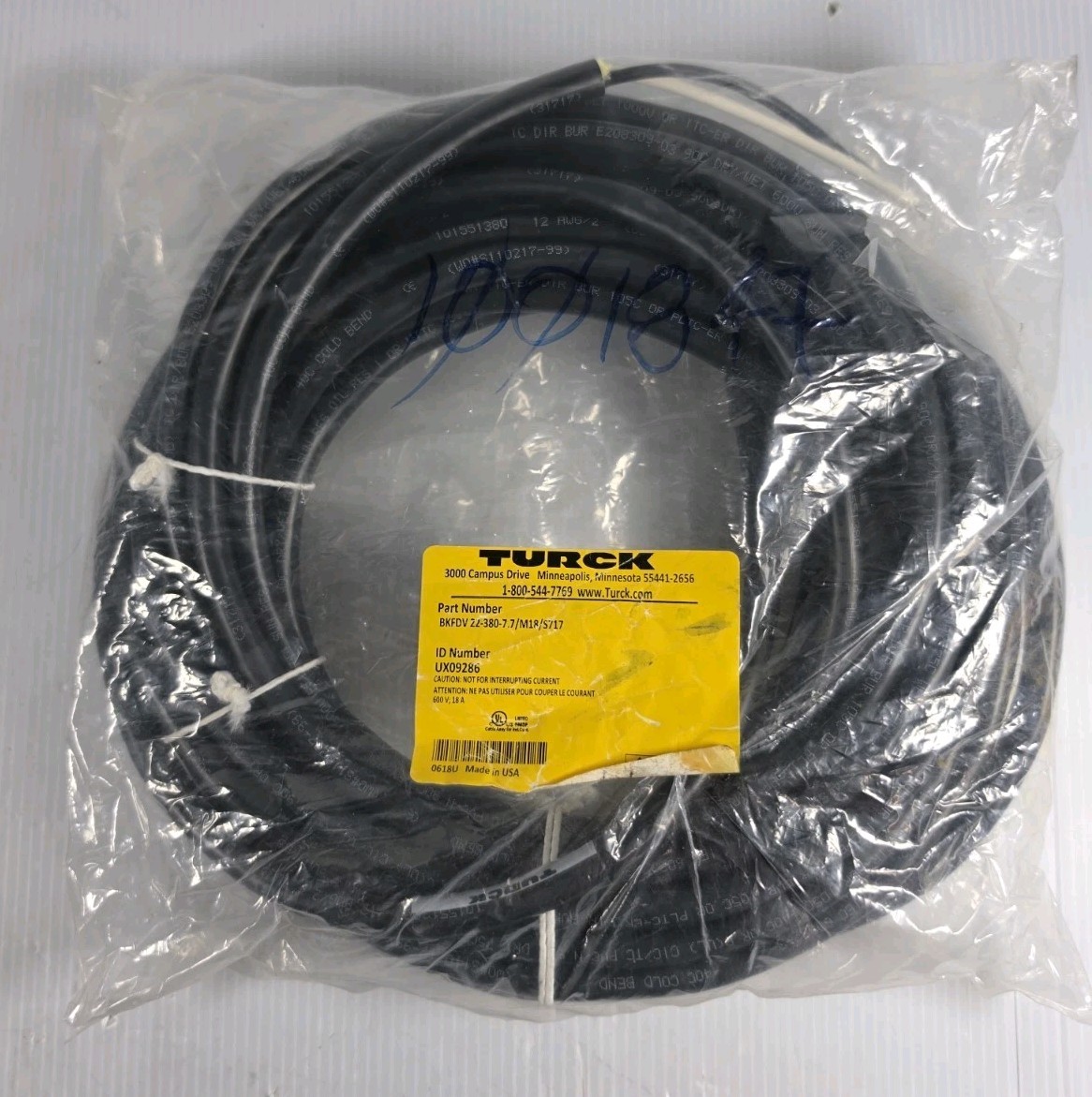 Turck BKFDV 22-380-7.7/M18/S717 Cable UX09286 NEW