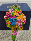 Retired Christopher Radko Breast Cancer 6" Flower Bouquet Ornament Signed 2005 — photo 1
