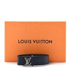 Louis Vuitton Black LV Slim Bracelet Adjustable Size 21 Box And Dustbag Included