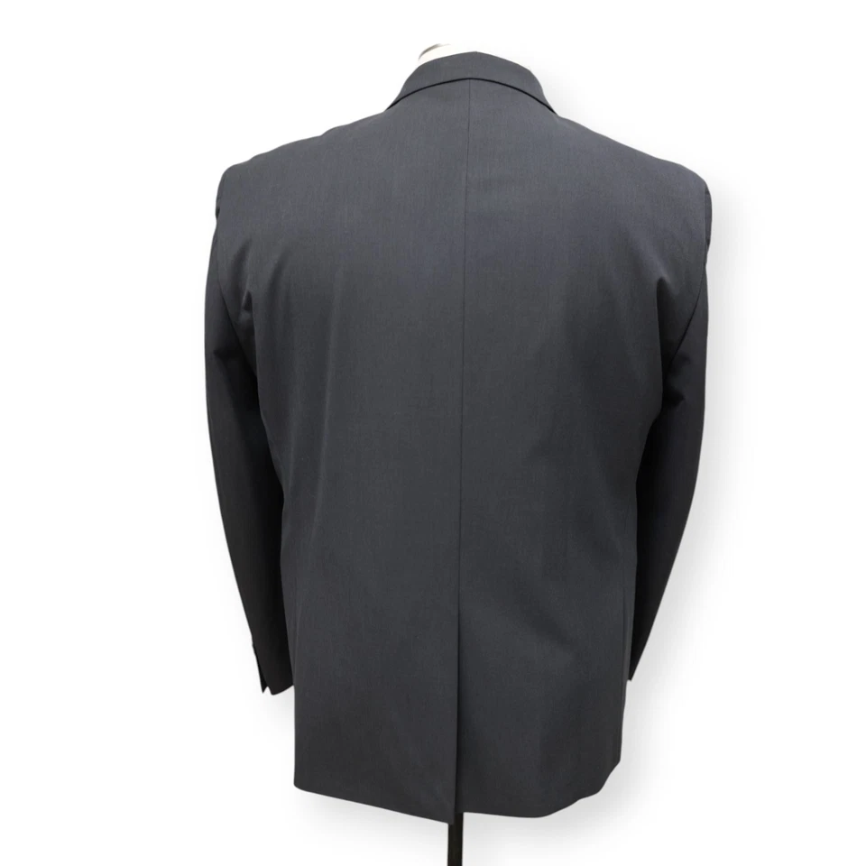 CHAPS mens solid gray two button sport coat suit jacket blazer 52 L - Image 4 of 4