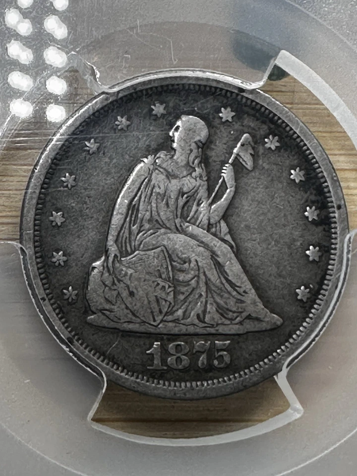 1875-S Twenty Cent Piece - 20c PCGS VF25 - FREE SHIPPING! - Image 3 of 4