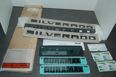 NEW Genuine GM 84806937 Diesel Duramax SET (QTY-6) Emblems BLACK Silverado RST