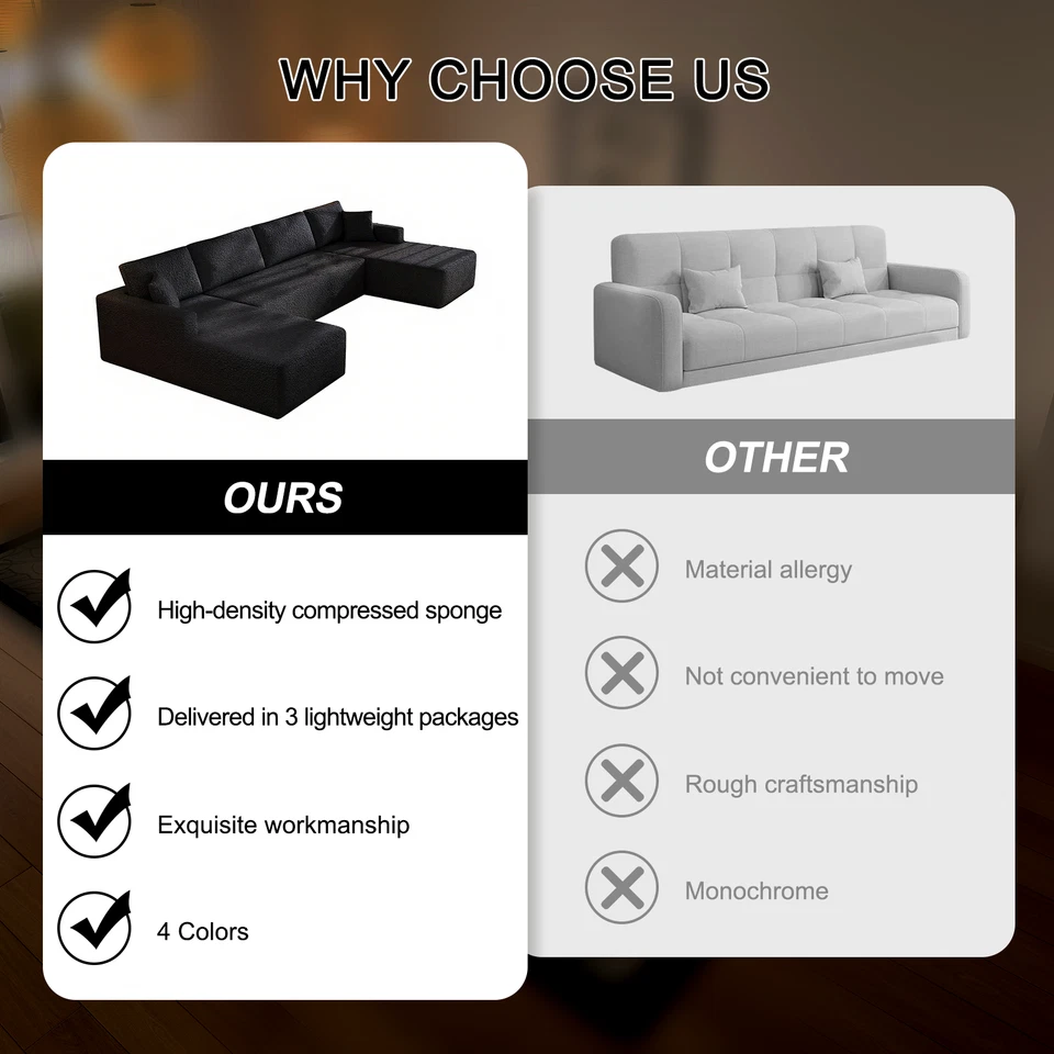 U-shaped Sofa DIY Sofa Tatami Modular Sofa Sectional Sofa Free Combination Sofa - Image 2 of 4