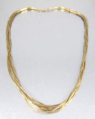 Vtg. Navajo Gold Filled Heishi Bead Liquid Silver Necklace 9.80 Grams 16 Inches