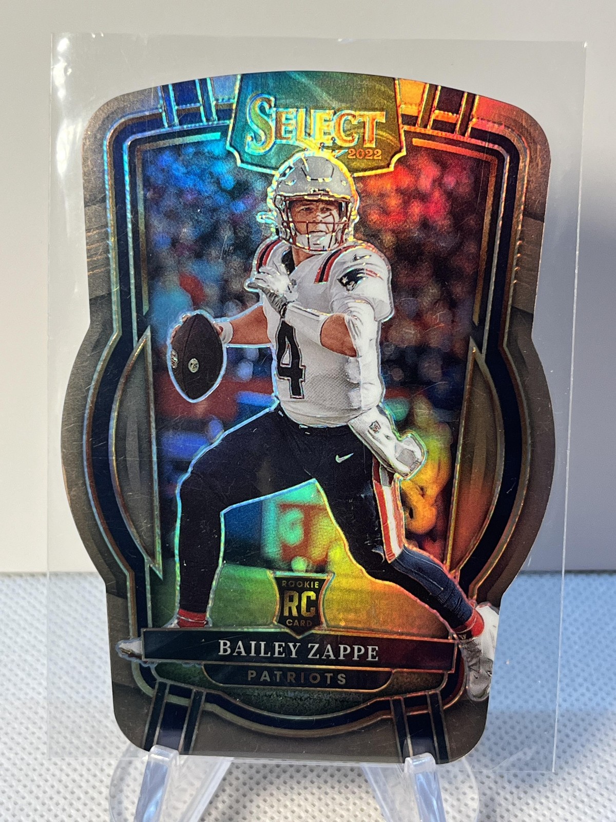 2022 Panini Select Bailey Zappe Silver Prizm Die Cut Rookie #231 Patriots
