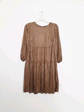 NWT Tommy Hilfiger Brown Faux Suede 3/4 Sleeves Shift Dress Women's Size 4