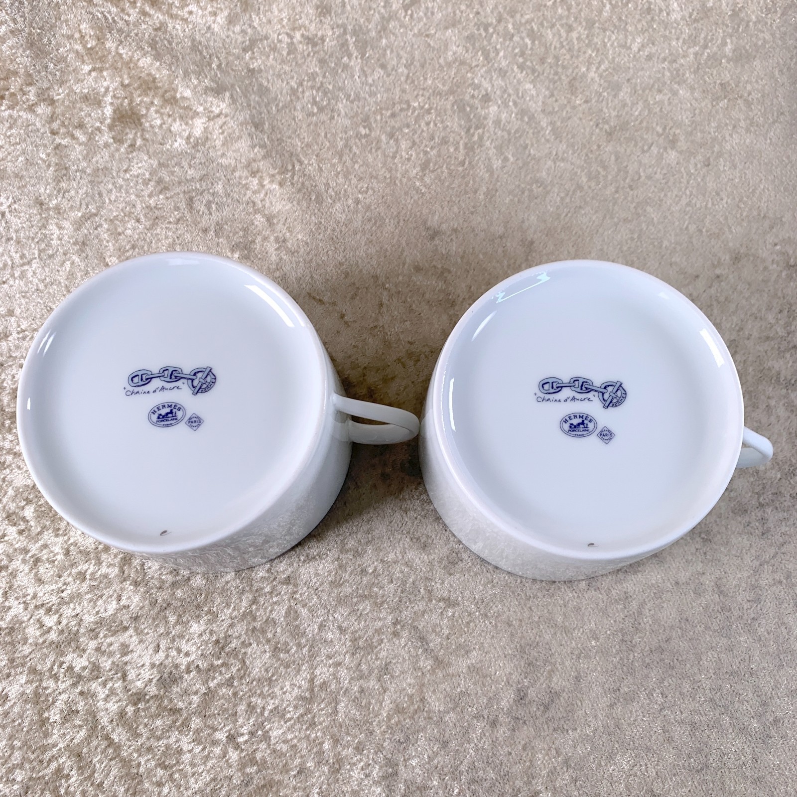 Hermes Paris Large Morning Breakfast Soup Cup & Saucer Chaine d'Ancre 2 Sets thumbnail 7