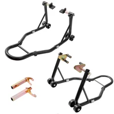2 PCS Universal Motorcycle Stand 850 LBS with Adjustable Fork Heads, Large Load