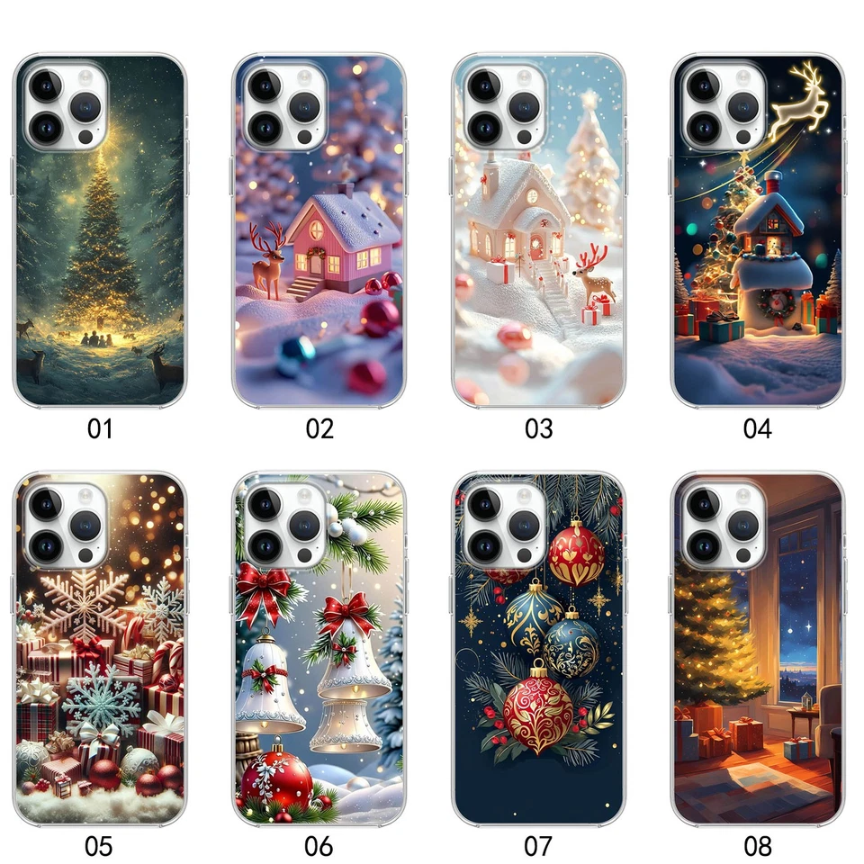 Funda de teléfono Christmas Elements para iPhone 16 15 Pro 13 14 17 cubierta de TPU a prueba de golpes Foto 2 de 4