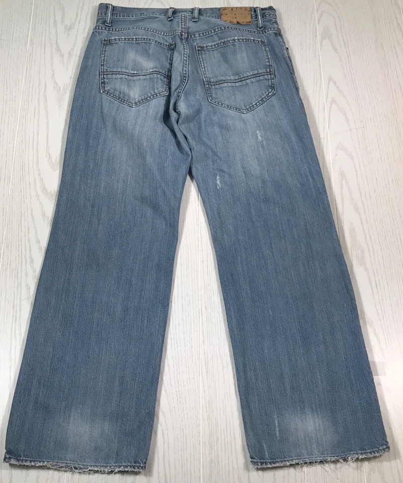 Jeans Arizona Vintage Para Hombre 32x30 Sueltos Rectos Azul Denim Bootcut Sueltos Desteñidos Foto 2 de 4