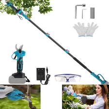 Cordless Electric Pruning Shear W/ Extension Pole Design For High Tree Trimming
