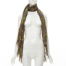 LOUIS VUITTON 2009 70 cashmere 30 silk yellow paisley scarf