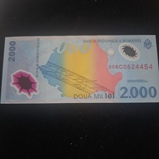 1999 $2,000 Romania GEM CU Solar Eclipse Note Currency  Uncirculated #615