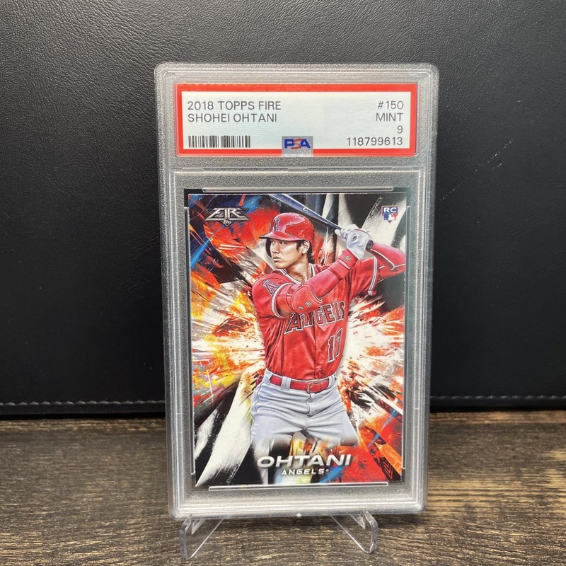 2018 Topps Fire Shohei Ohtani Rookie RC PSA 9 #150 Los Angeles Angels