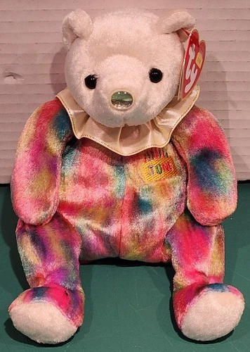Vintage Ty Beanie Baby - June - Birthday Bear (7.5"-2001) MWMT -NEW Style A